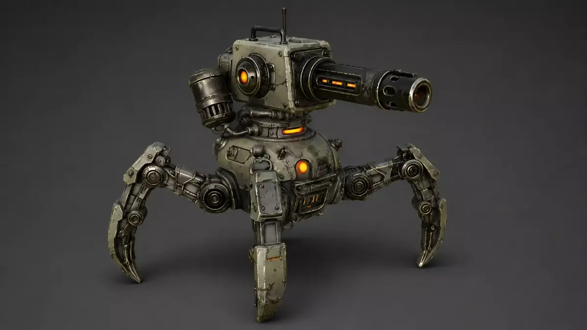 Sci-Fi Quadruped Mech Sentry  4K PBR High-Fidelity 3D Model 3D model