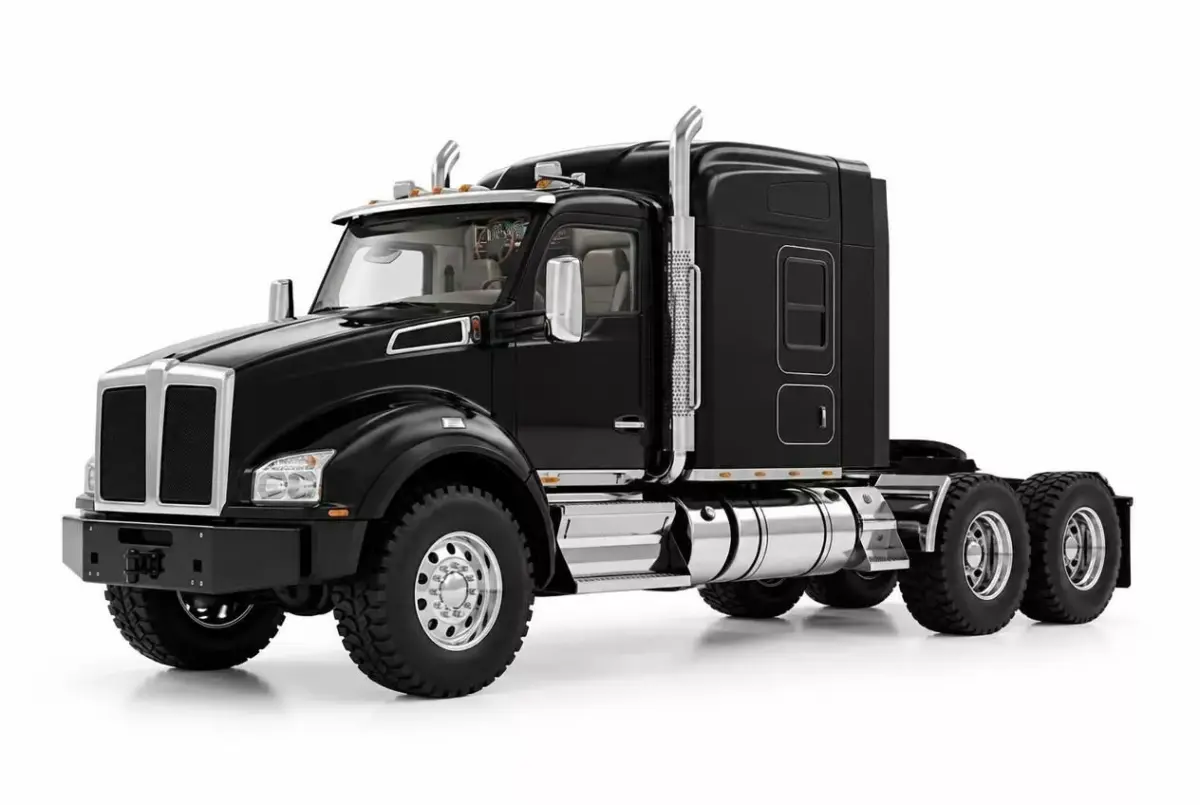 Heavy Duty Black Semi Truck Sleeper Cab 3D model