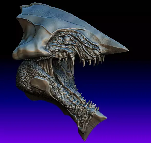 cyber raptor head 3D model purchase