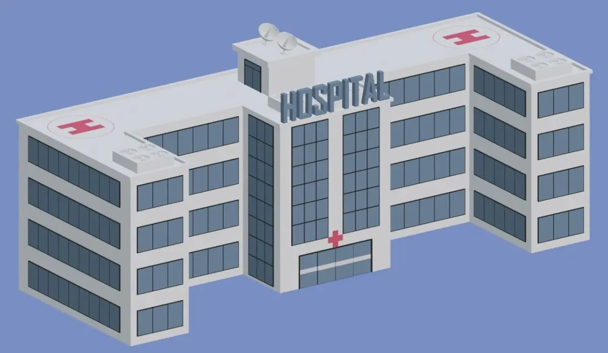 Caortoon Hospital Building Low-poly 3D model