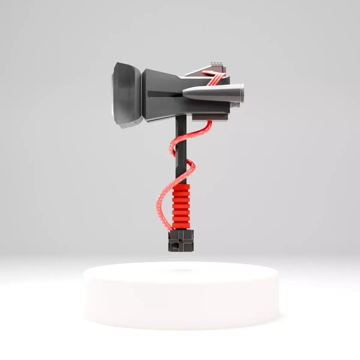 Futuristic Energy Hammer low poli Game Ready 3D Weapon Model Low-poly 3D model