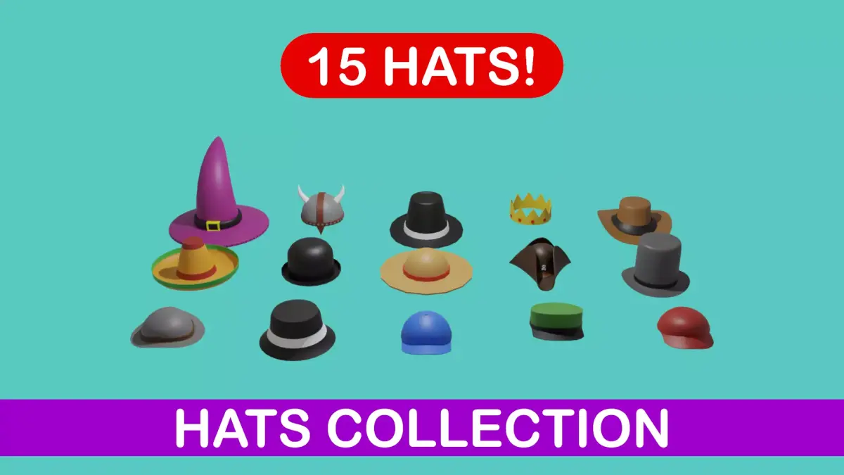 Low Poly Hats Collection - 3D Asset Low-poly 3D model
