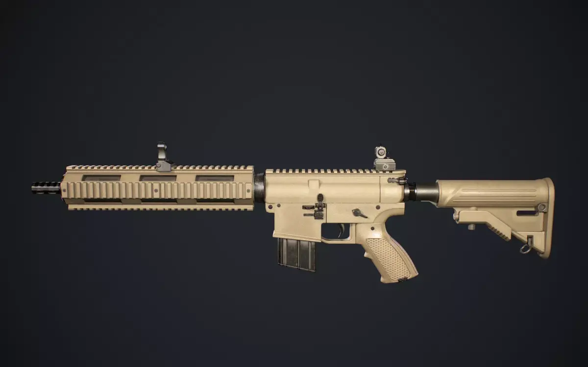  SCAR-L Gun Low-poly 3D model