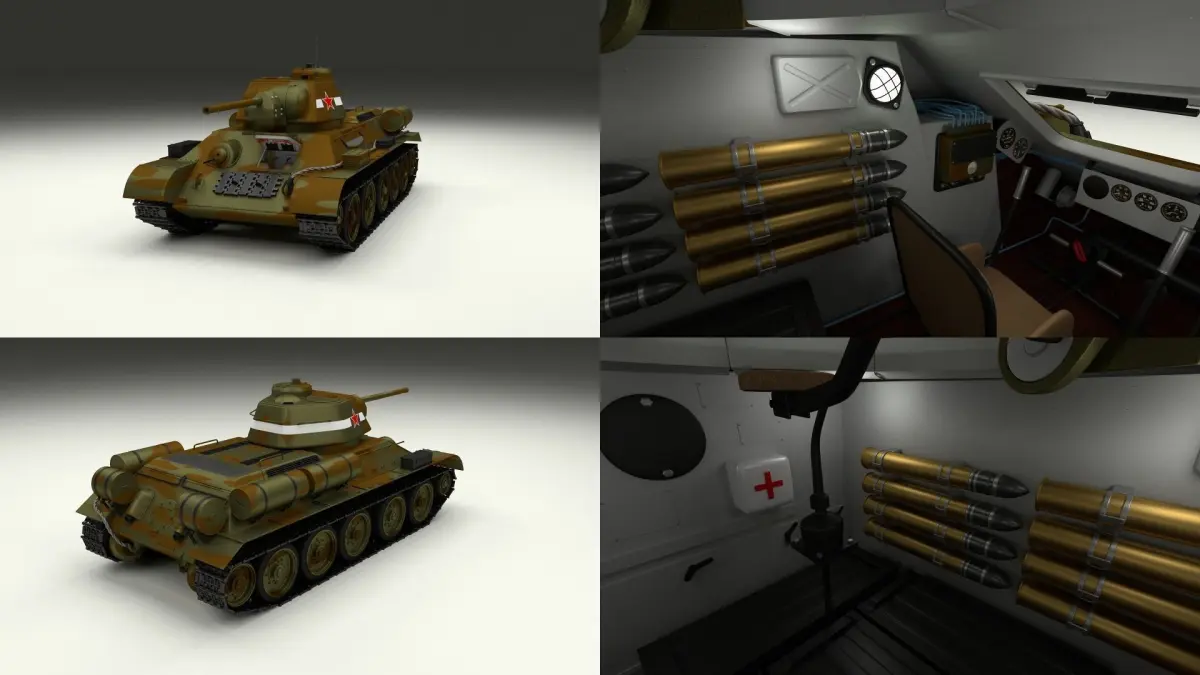 T34 76 with Interior Camo 3D model
