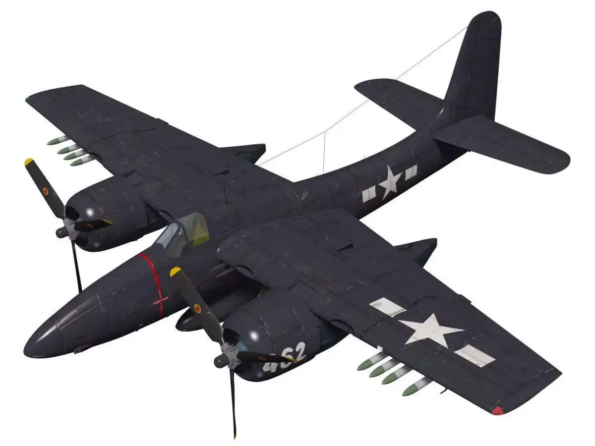 Grumman F7F Tigercat 3D model purchase