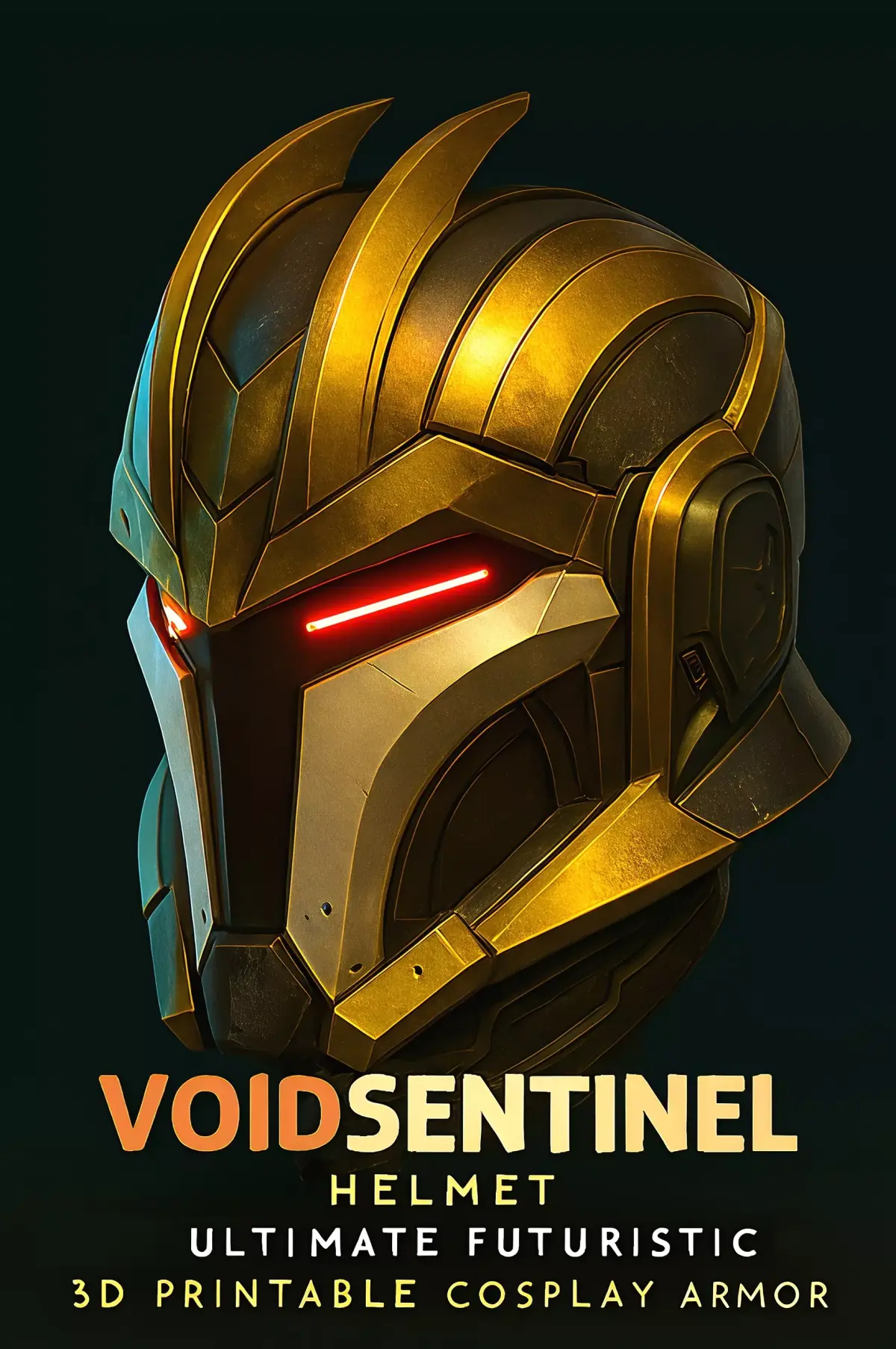 Void Sentinel Helmet Premium Futuristic Sci-Fi Warrior Printable Low-poly 3D model