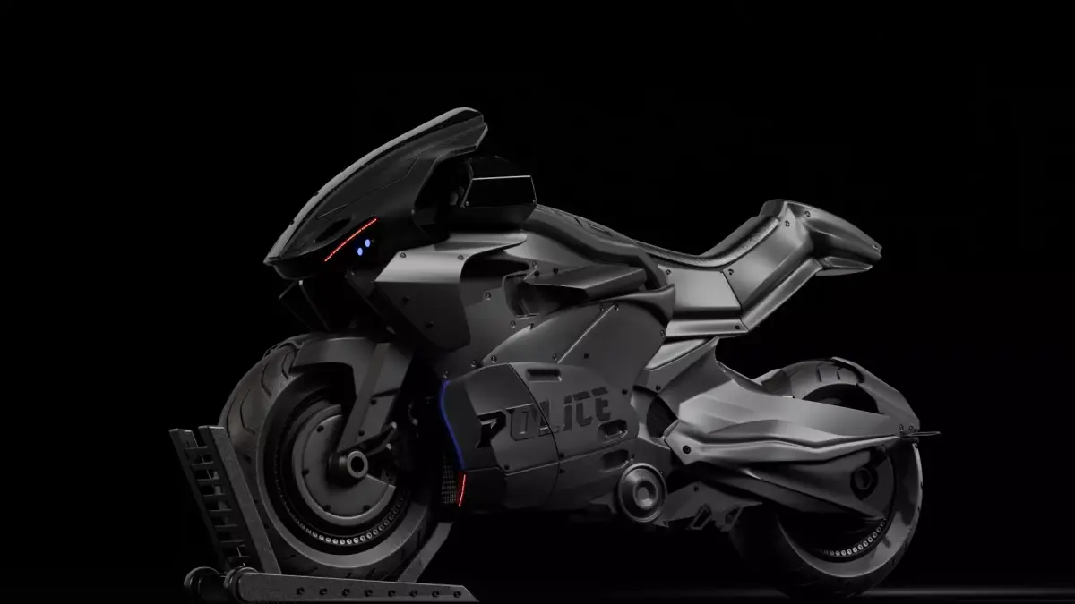 Sci-Fi Police Motorcycle 3D model