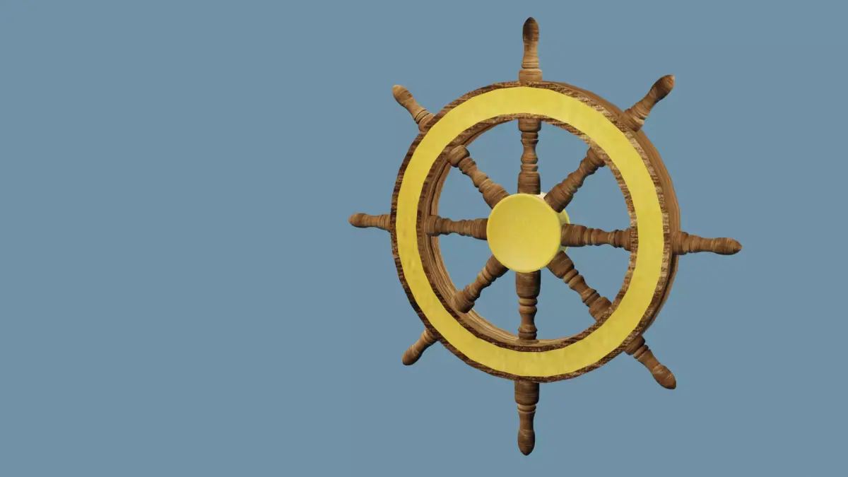 Game Ready Pirate Ship Wheel Low-poly 3D model