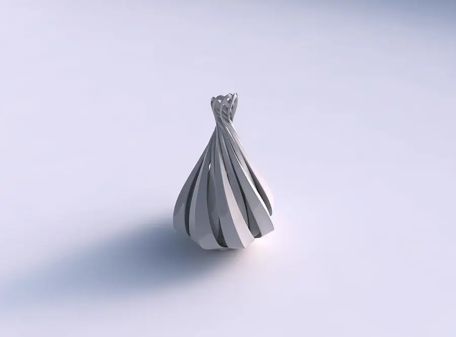 Vase double twiste with sharp edges and squeezed top part lon... 3D print model