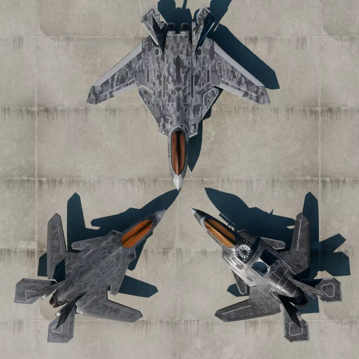 F21-Summer Fighter jet  Low-poly 3D model