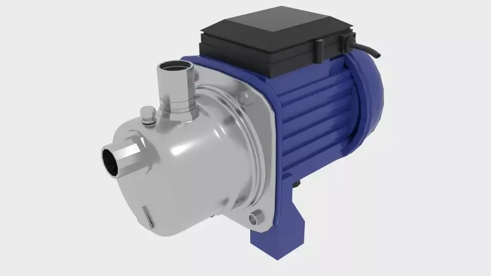  Industrial Self Priming Water Pump  Low-poly 3D model