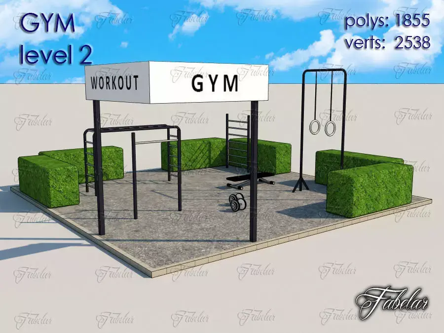 Gym Level Low-poly 3D model shop
