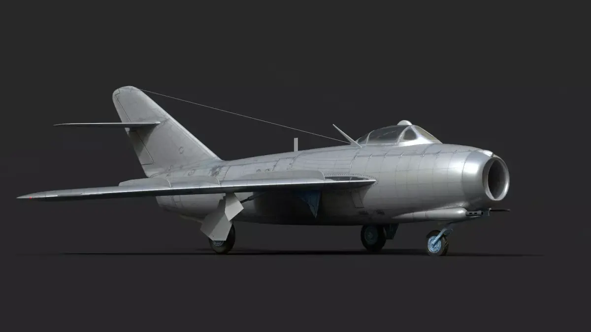 mig-17 silver fighter jet Low-poly 3D model