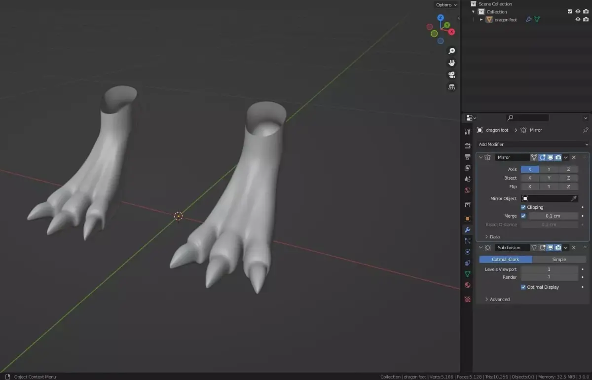 Dragon foot for your dragon or dinosaur Low-poly 3D model