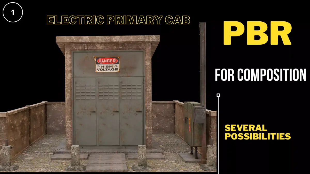 Electric Primary Cab model low poly 3D Low-poly 3D model