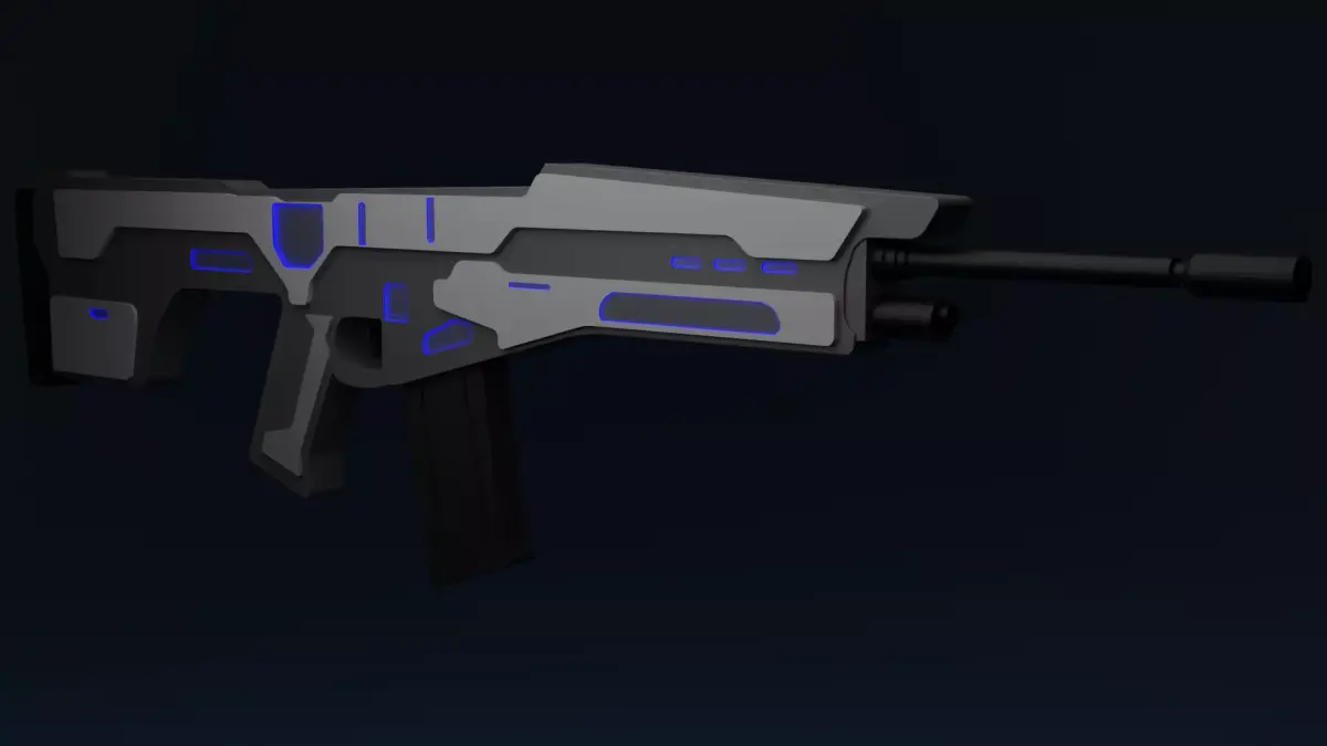 Game Ready Stylised Rigged Sci-Fi Rifle Low-poly 3D model