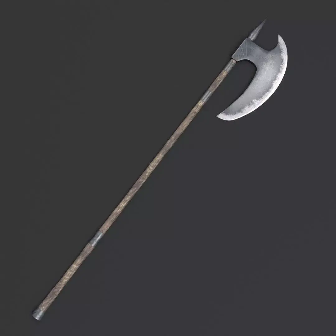 Medieval Two Handed Battle Axe Low-poly 3D model