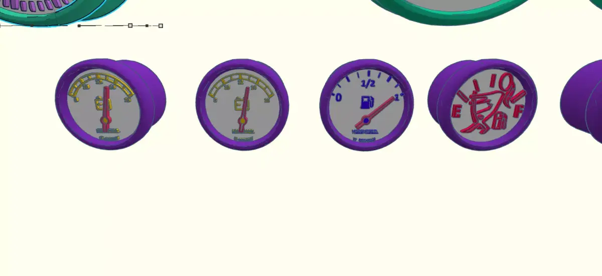 1-25th Semi Truck Instrument Gauges 3D print model