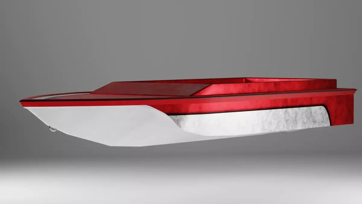 California Performance Jet Boat Hull Low-poly 3D model