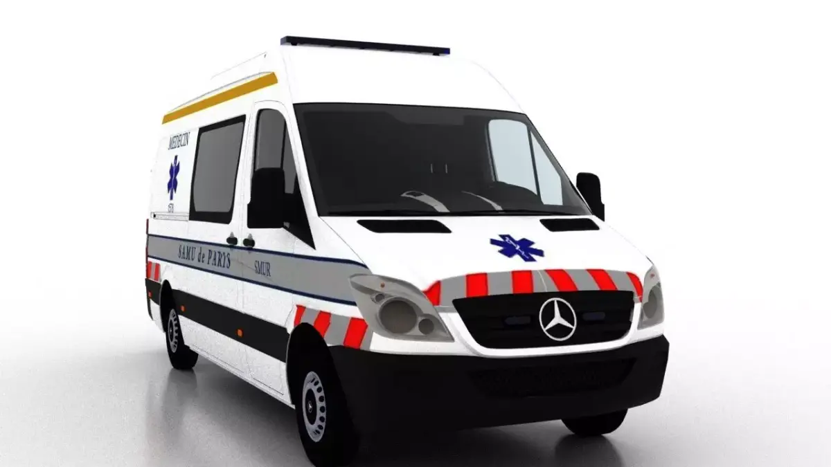 Mercedes Benz Sprinter L2H2 2009 France Ambulance 3D model