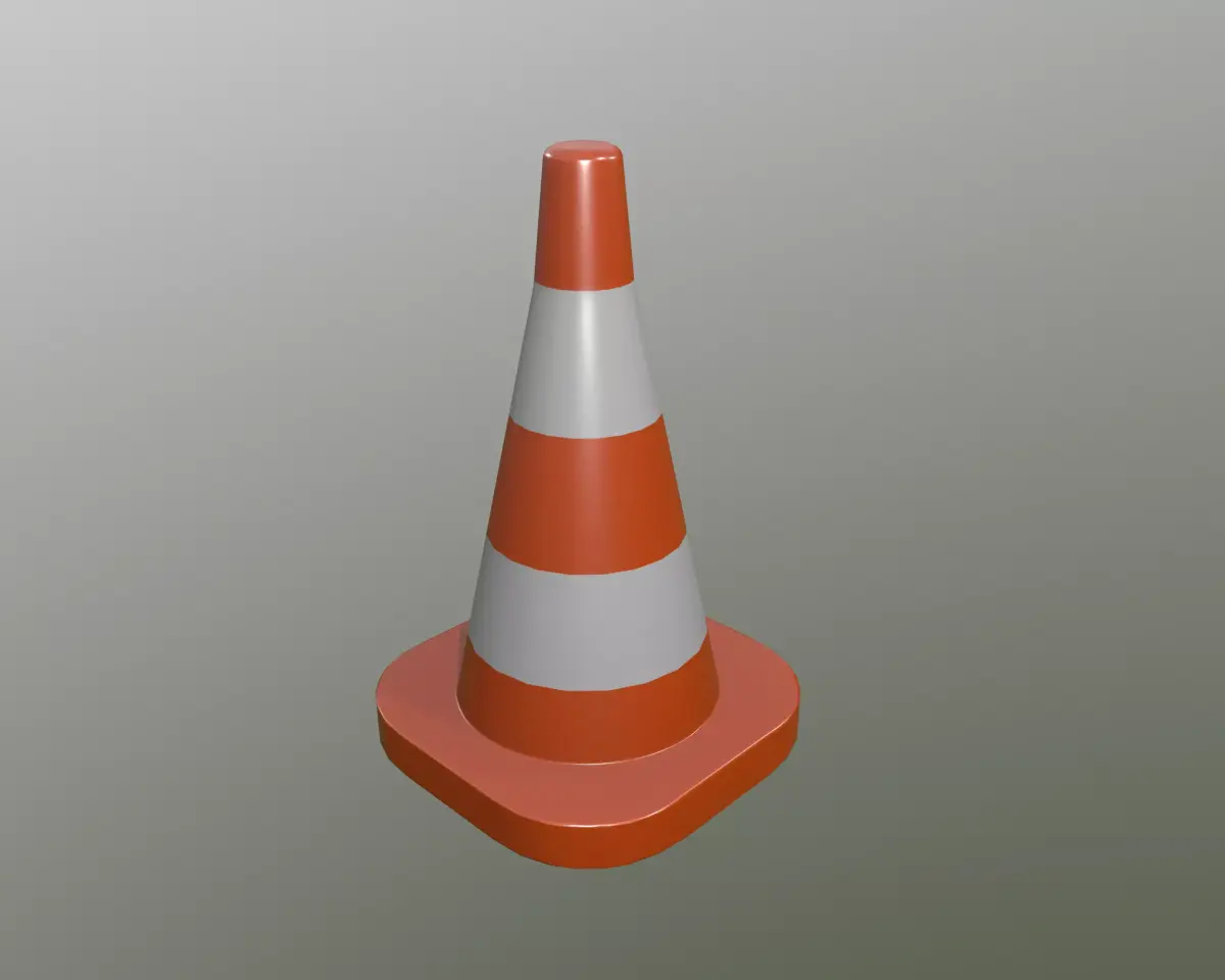 Traffic cone 3D low poly model Free low-poly 3D model