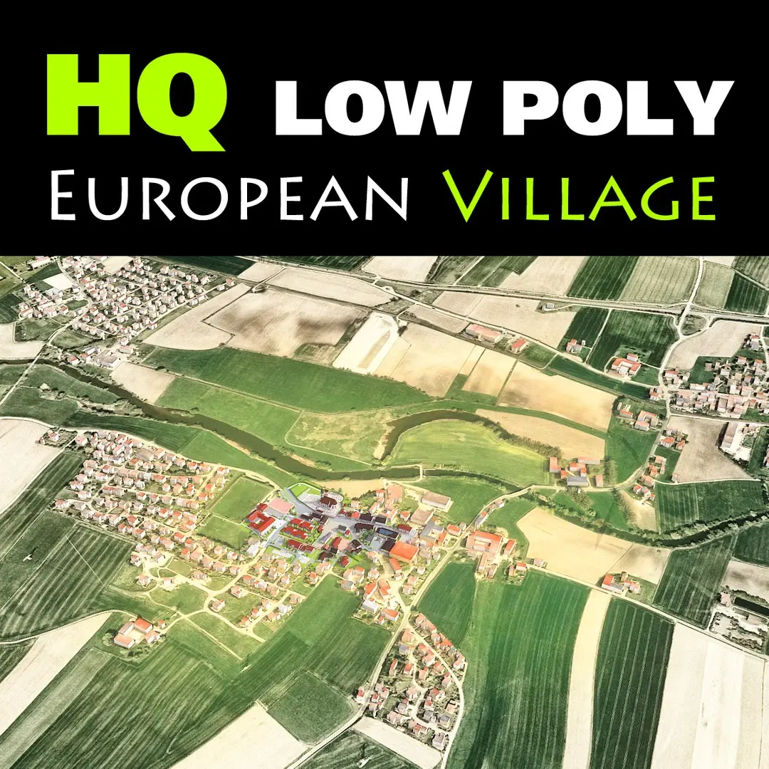 Little European village 3D model
