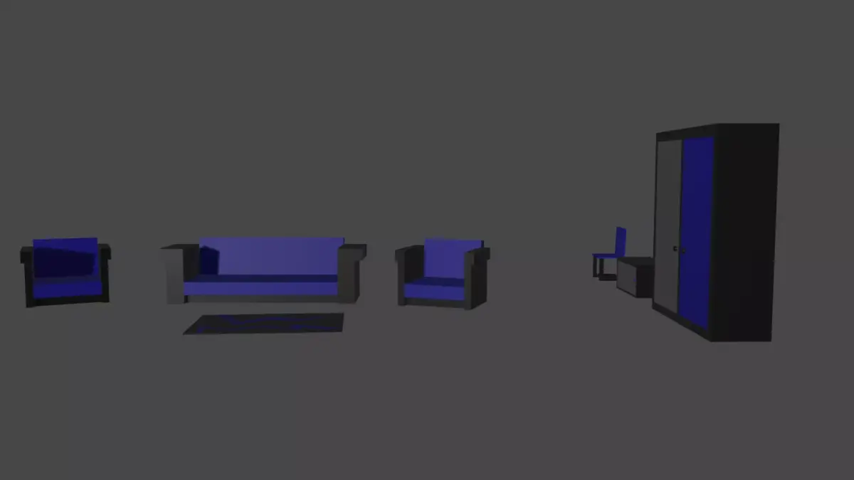 Furniture AssetPack Free low-poly 3D model