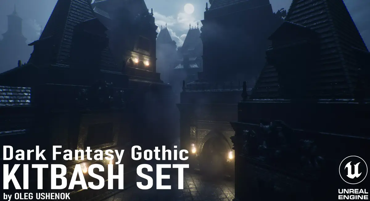 FREE Dark Fantasy Gothic Environment Kitbash Free low-poly 3D model