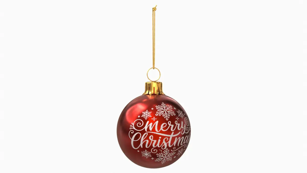 Red Christmas Ornament Merry Christmas Text &amp;ndash; Christmas Decoration 3D model