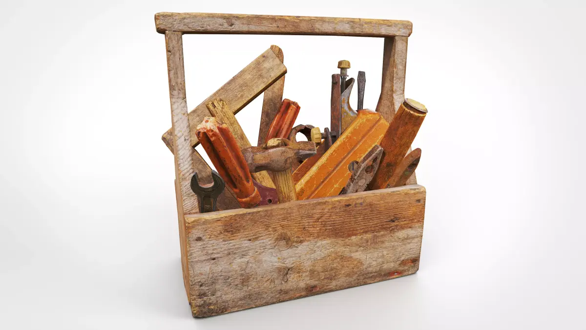 Old Tools PBR Low-poly 3D model
