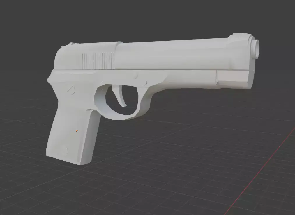 Pistol Beretta 92 Low-poly 3D model