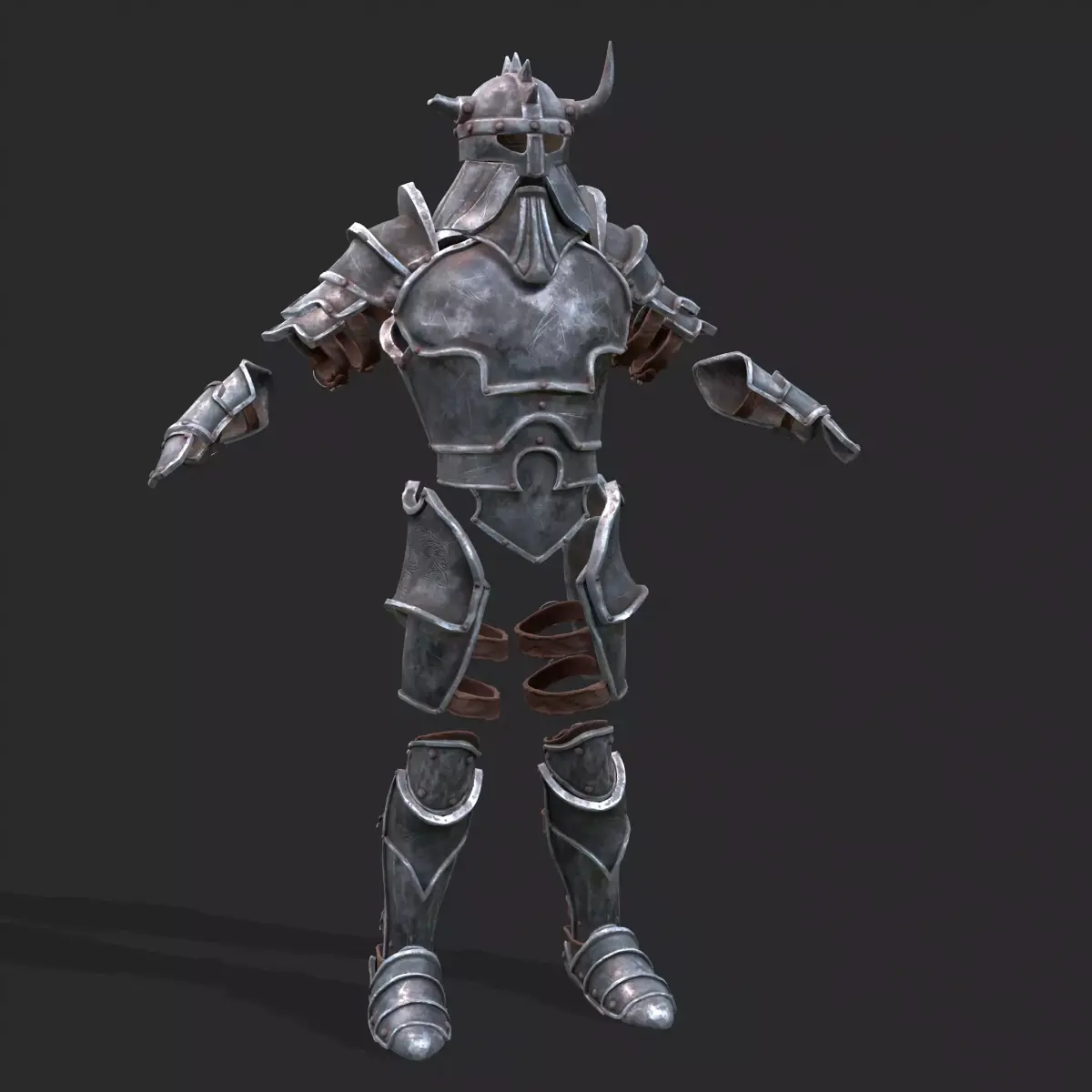 Fantasy Medieval Bearded Viking Armour Low-poly 3D model
