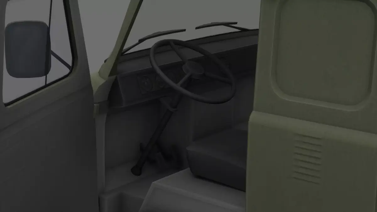 wqdwq interior of military truck Low-poly 3D model