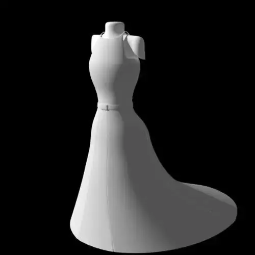 Belted Dress 3d model 3D model