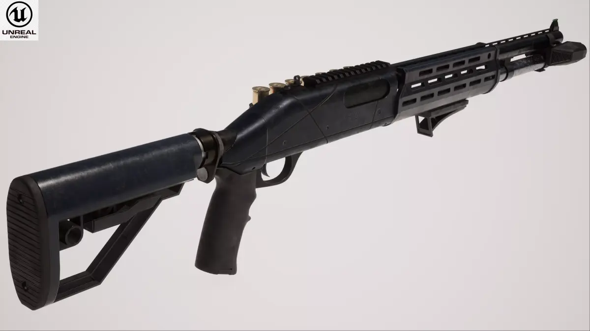 Shotgun 2 Used Low-poly 3D model