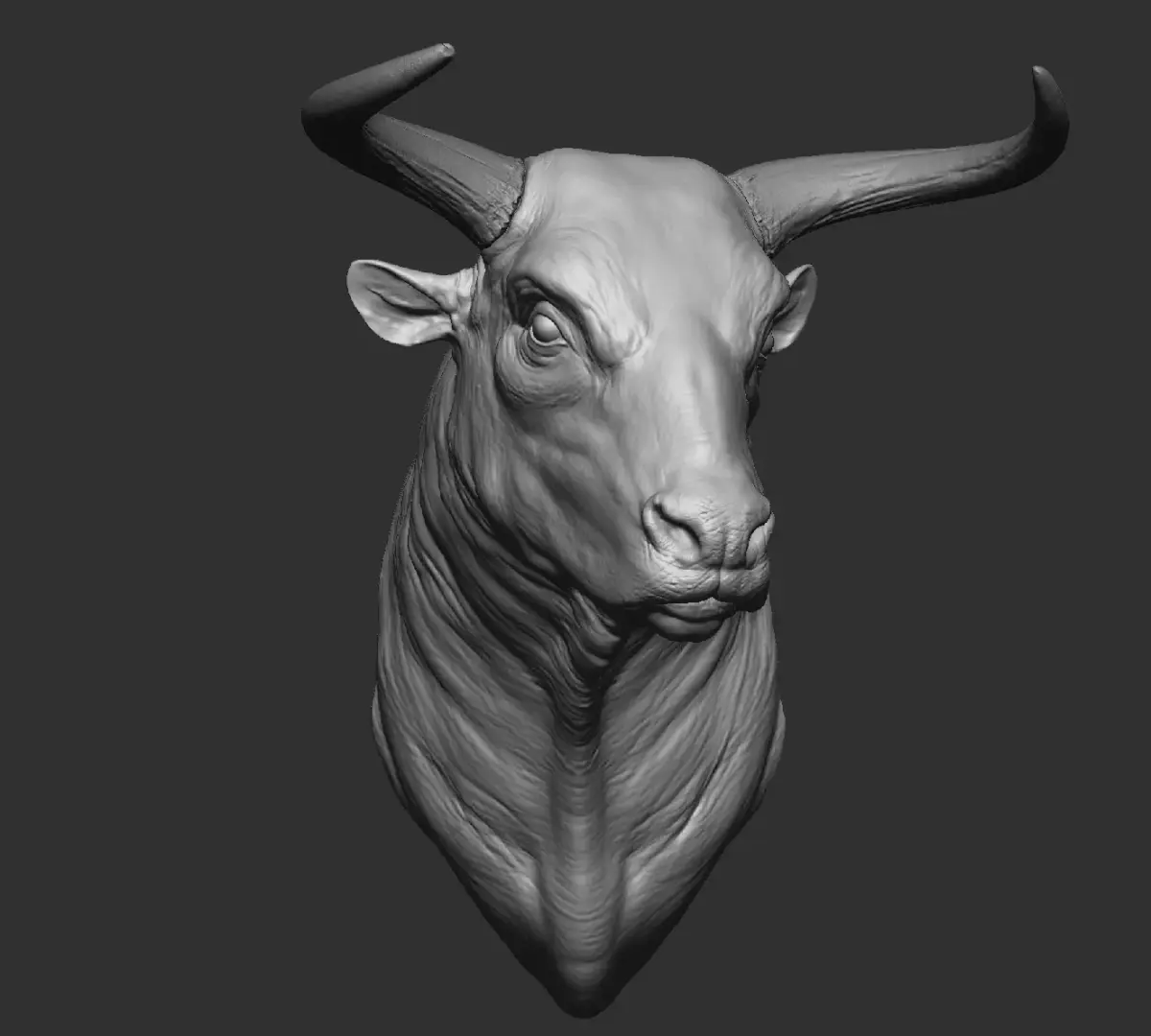 Bull Head Sculpture for 3D Printing Realistic Bust 3D print model purchase