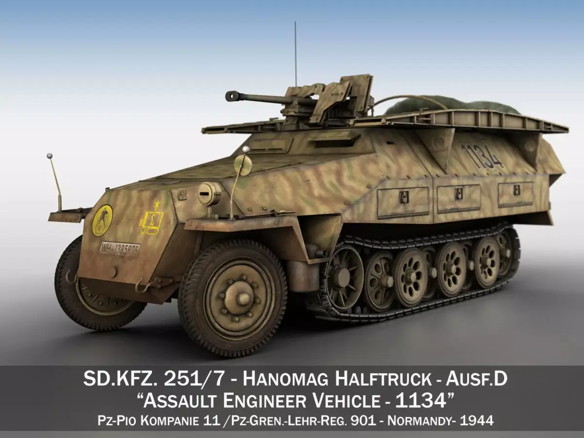 SDKFZ 251 - Ausf D - Assault-Engineer Vehicle - 1134 3D model