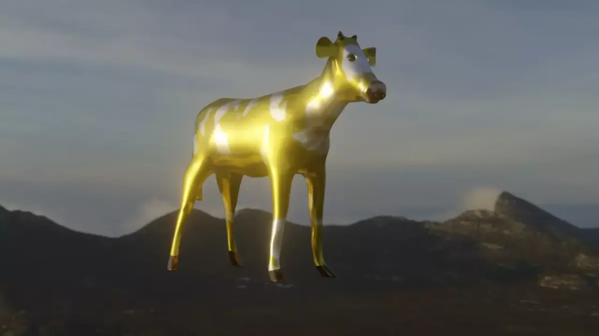 Comic toy golden bull Free 3D model