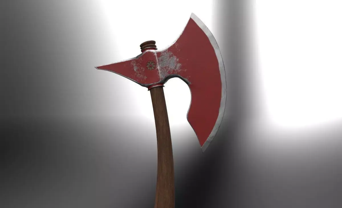 Battle Axe for Game Low-poly 3D model