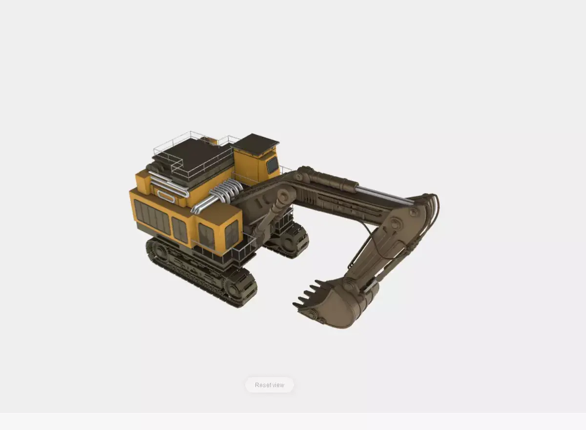 Historical Escavator Low-poly 3D model