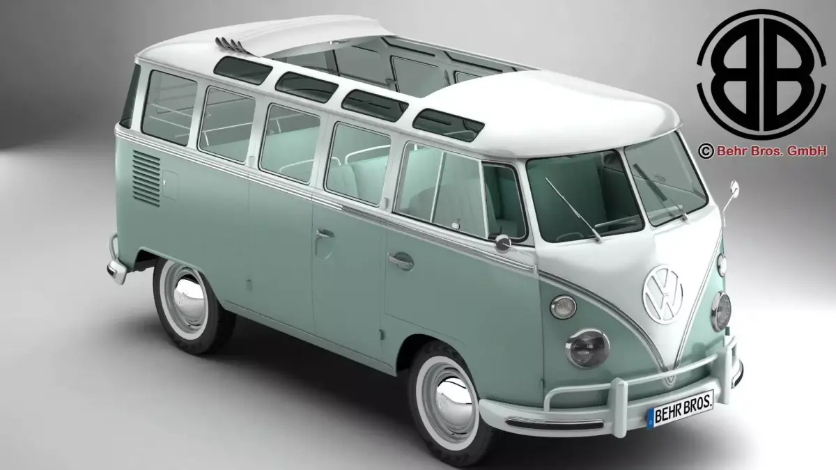 Volkswagen Type 2 Samba 1963 3D model