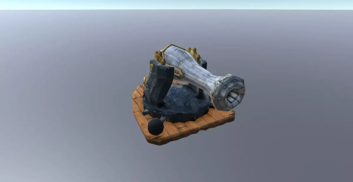 Small Medieval Cannon Low-poly 3D model