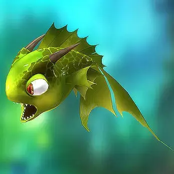 3DRT - Dragon Fish Low-poly 3D model