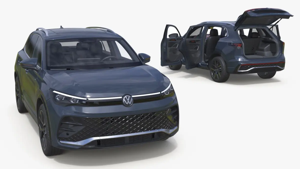 2024 Volkswagen Tiguan Gray Rigged for Maya 3D model