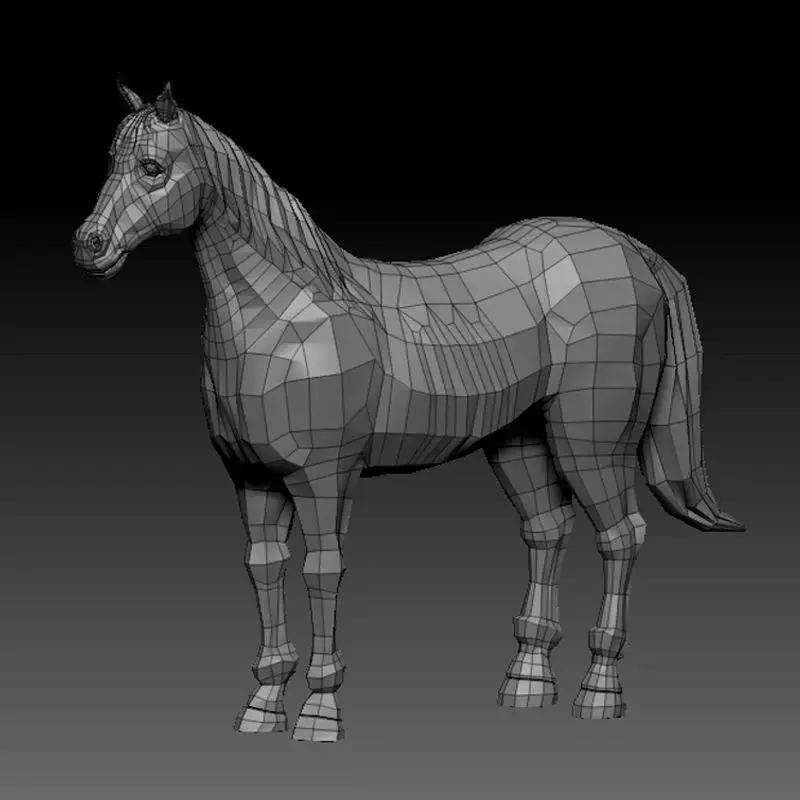 3D HORSE LOWPOLY Low-poly 3D model