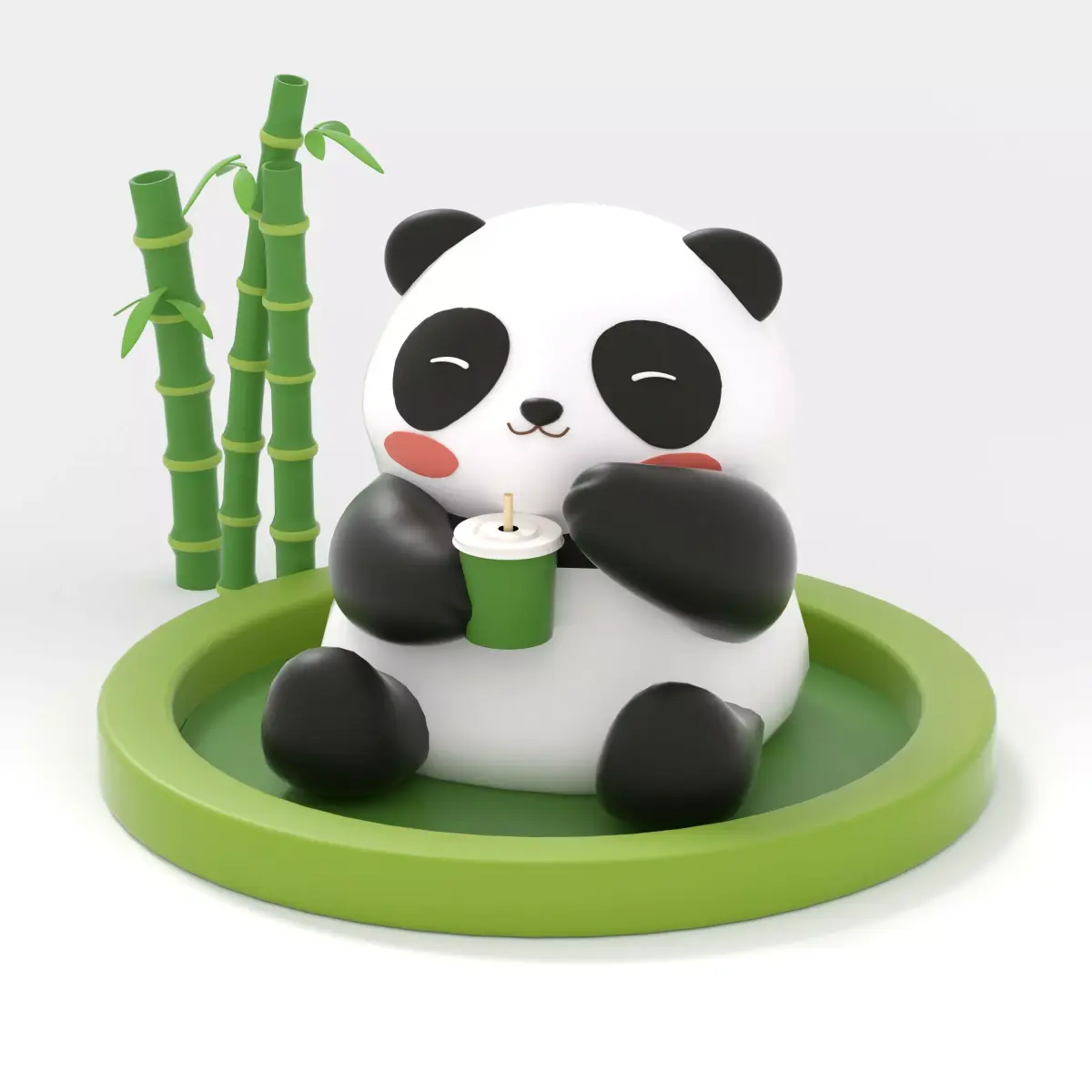 chinese panda huahua 3D model