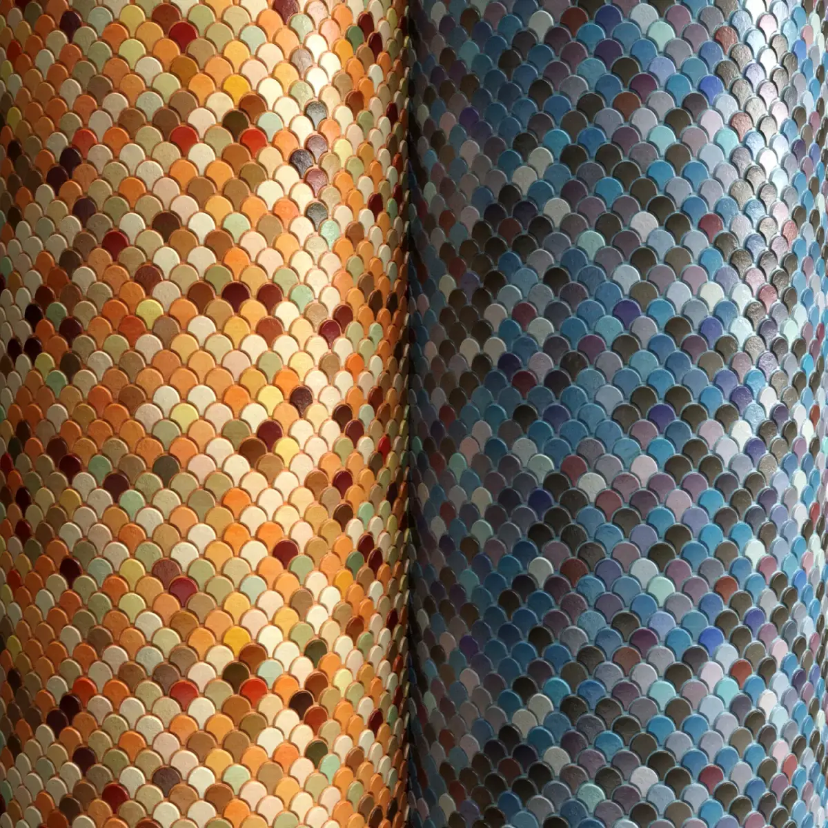 Materials 18- Fish scale tiles PBR 3D model