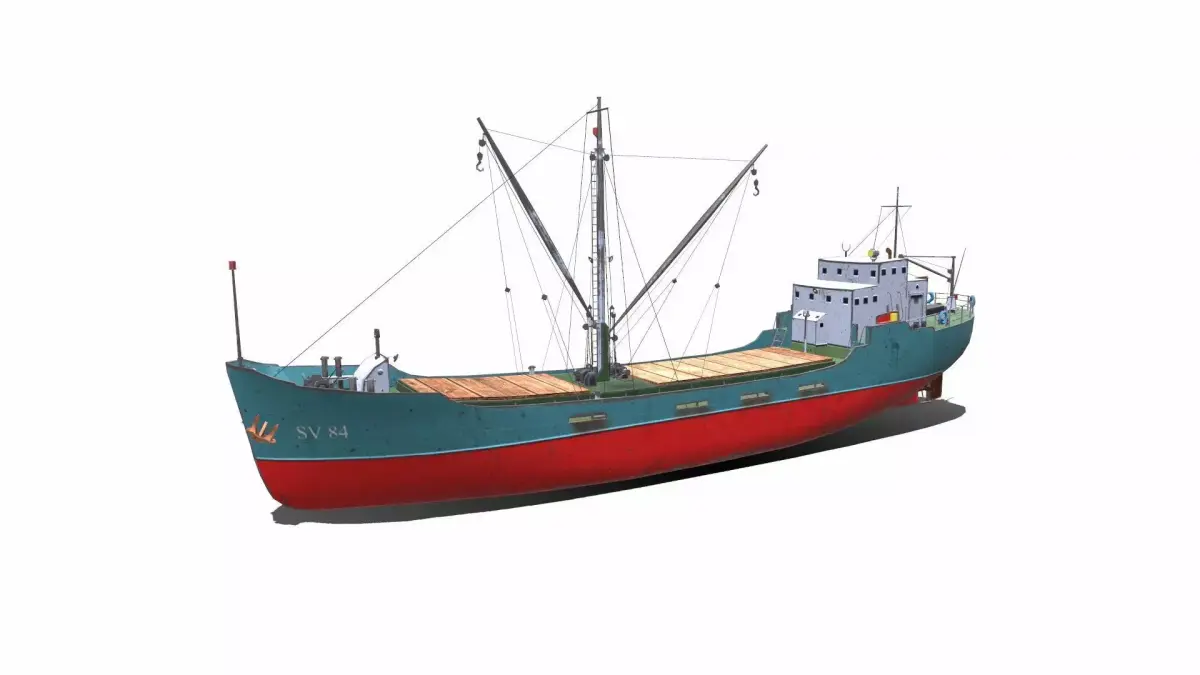 Coastal Supply Vessel Low-poly PBR Low-poly 3D model