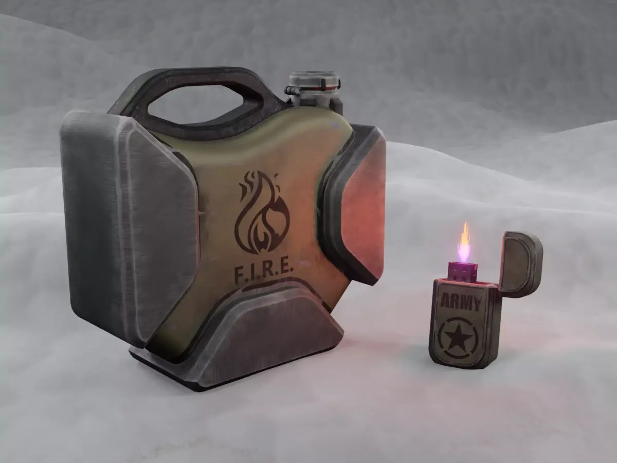 Fire collection pack Low-poly 3D model