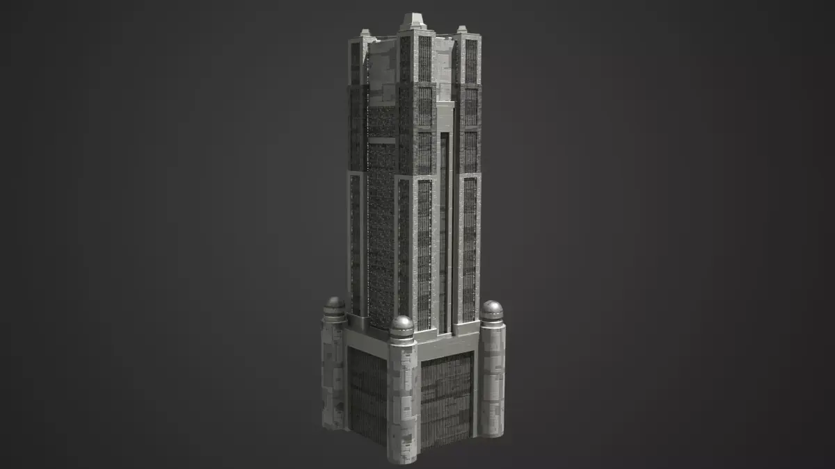 SciFi Building 3 Low-poly 3D model